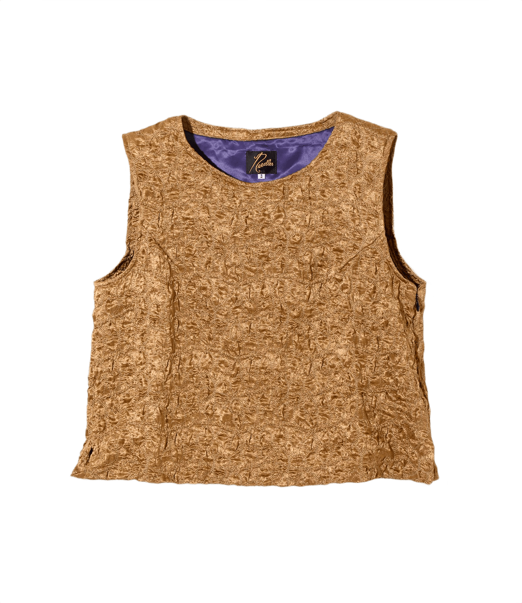 C.C. Vest - Brown - Embroidery Satin - Needles Official Store | Track Pants Jackets and Collections