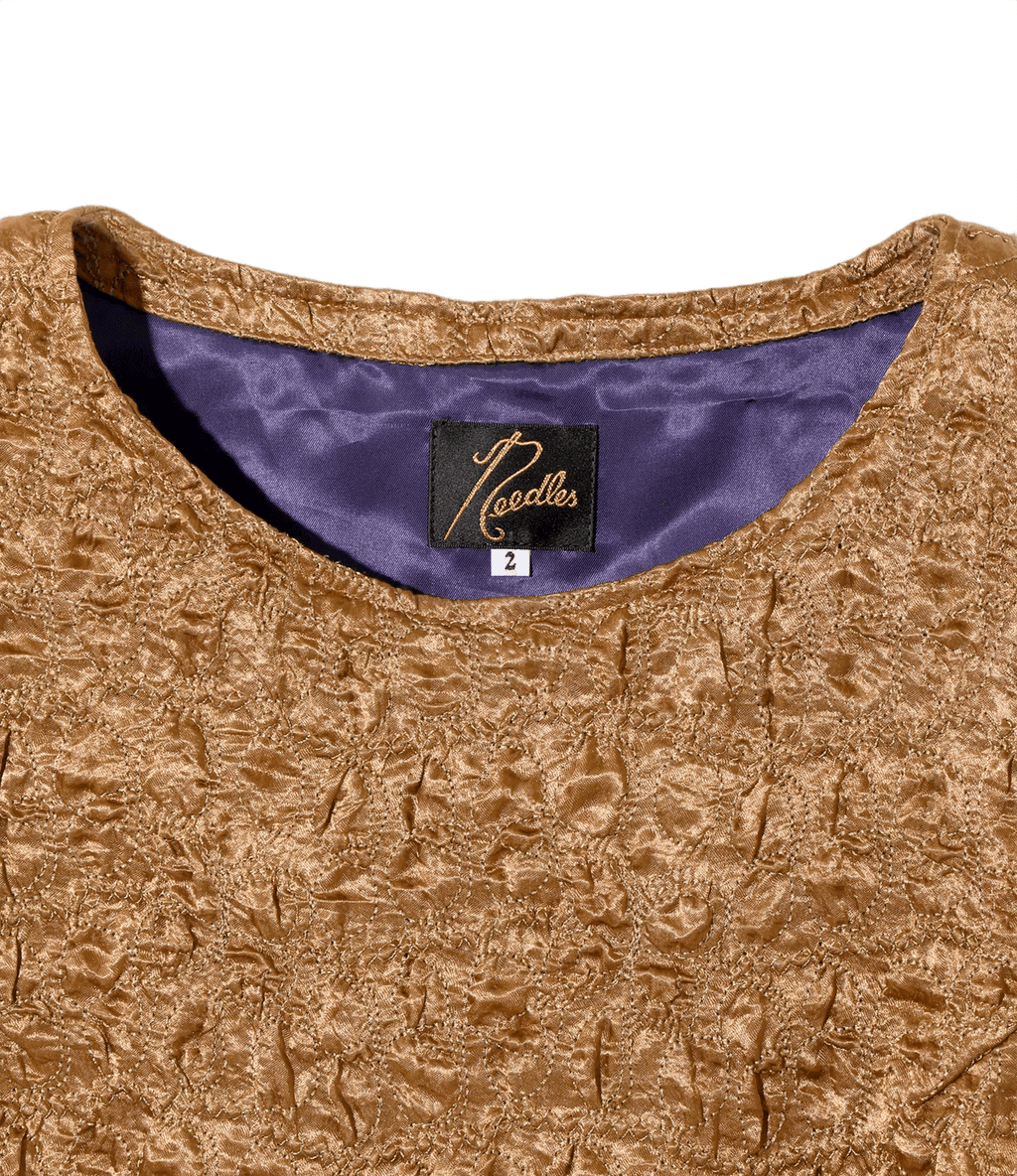 C.C. Vest - Brown - Embroidery Satin - Needles Official Store | Track Pants Jackets and Collections