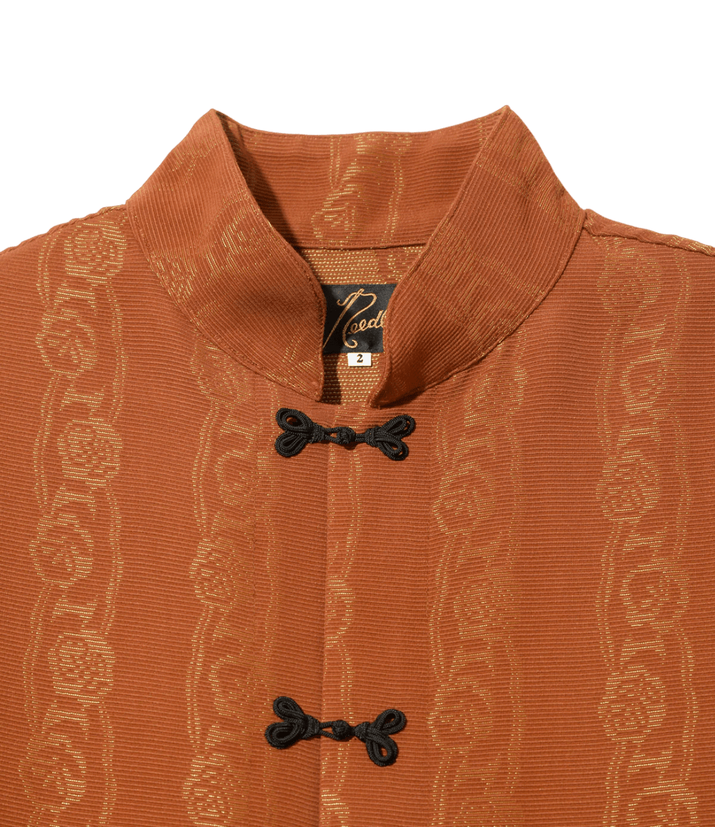 China Shirt - Rust - Abstract Jacquard - Needles Official Store | Track Pants Jackets and Collections