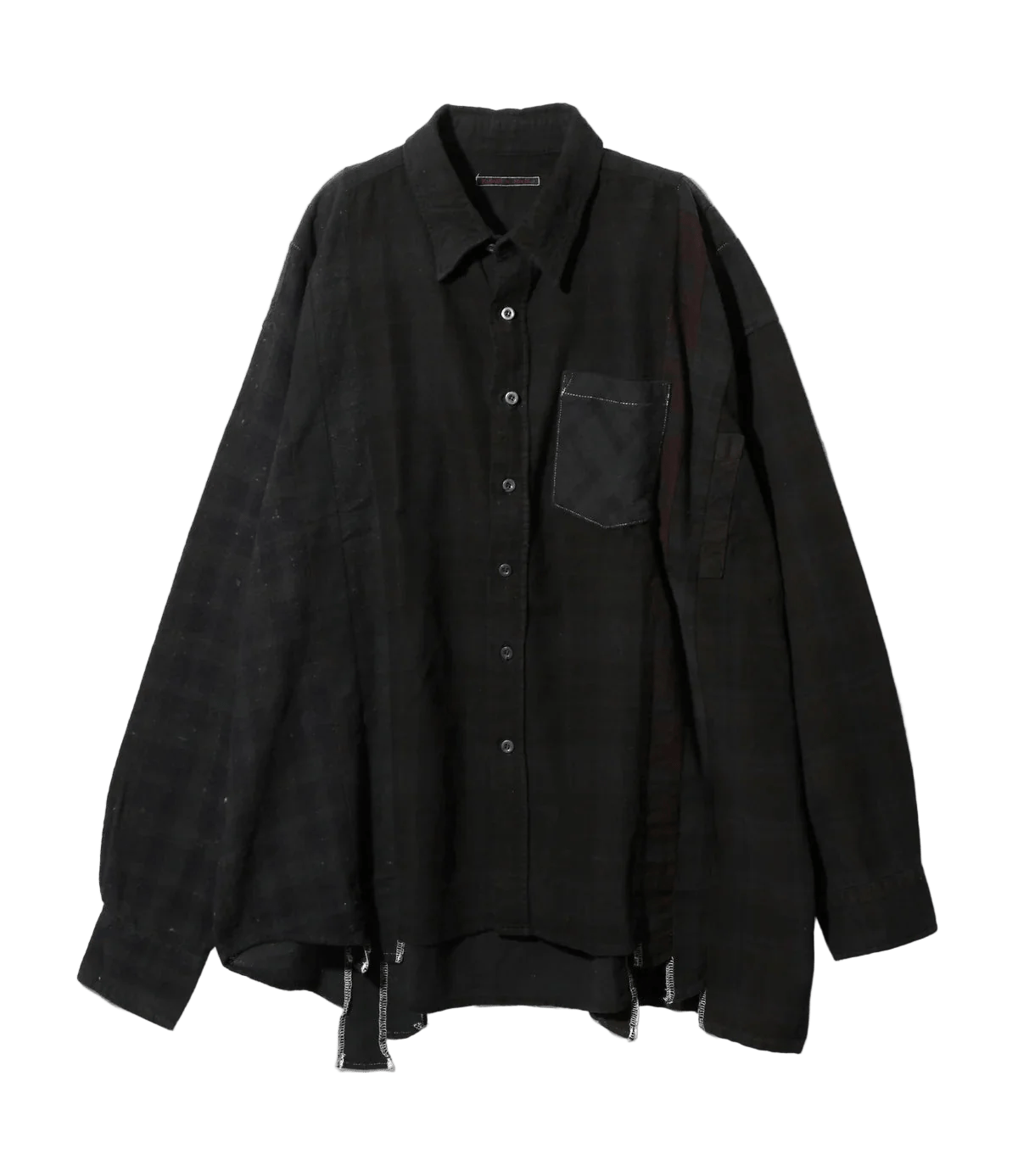 Flannel Shirt -> 7 Cuts Wide Shirt / Over Dye - Black - Needles Official Store | Track Pants Jackets and Collections