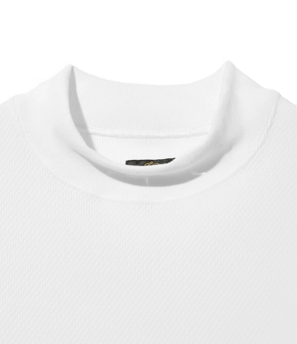 L/S Mock Neck Tee - White - Poly Waffle Jersey - Needles Official Store | Track Pants Jackets and Collections