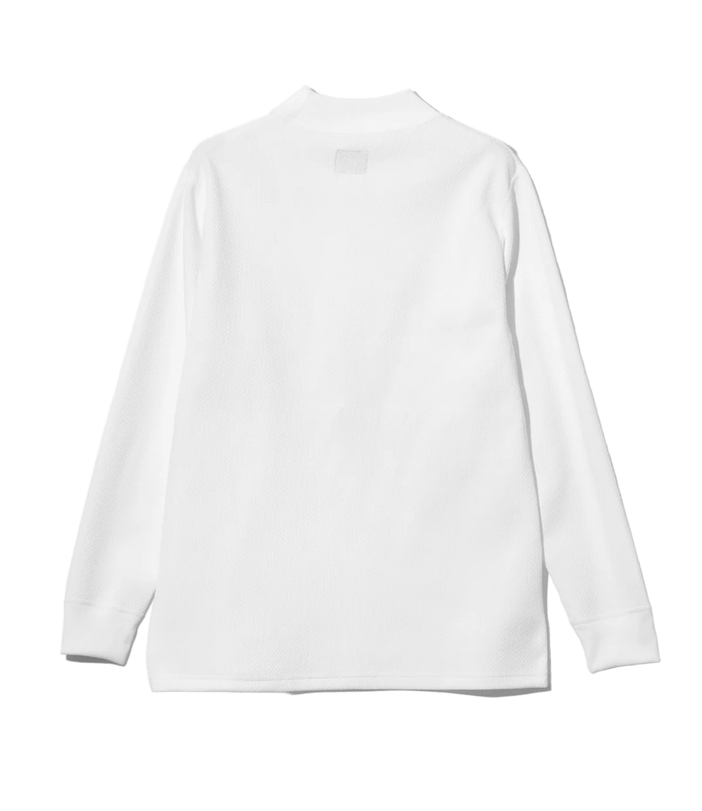 L/S Mock Neck Tee - White - Poly Waffle Jersey - Needles Official Store | Track Pants Jackets and Collections