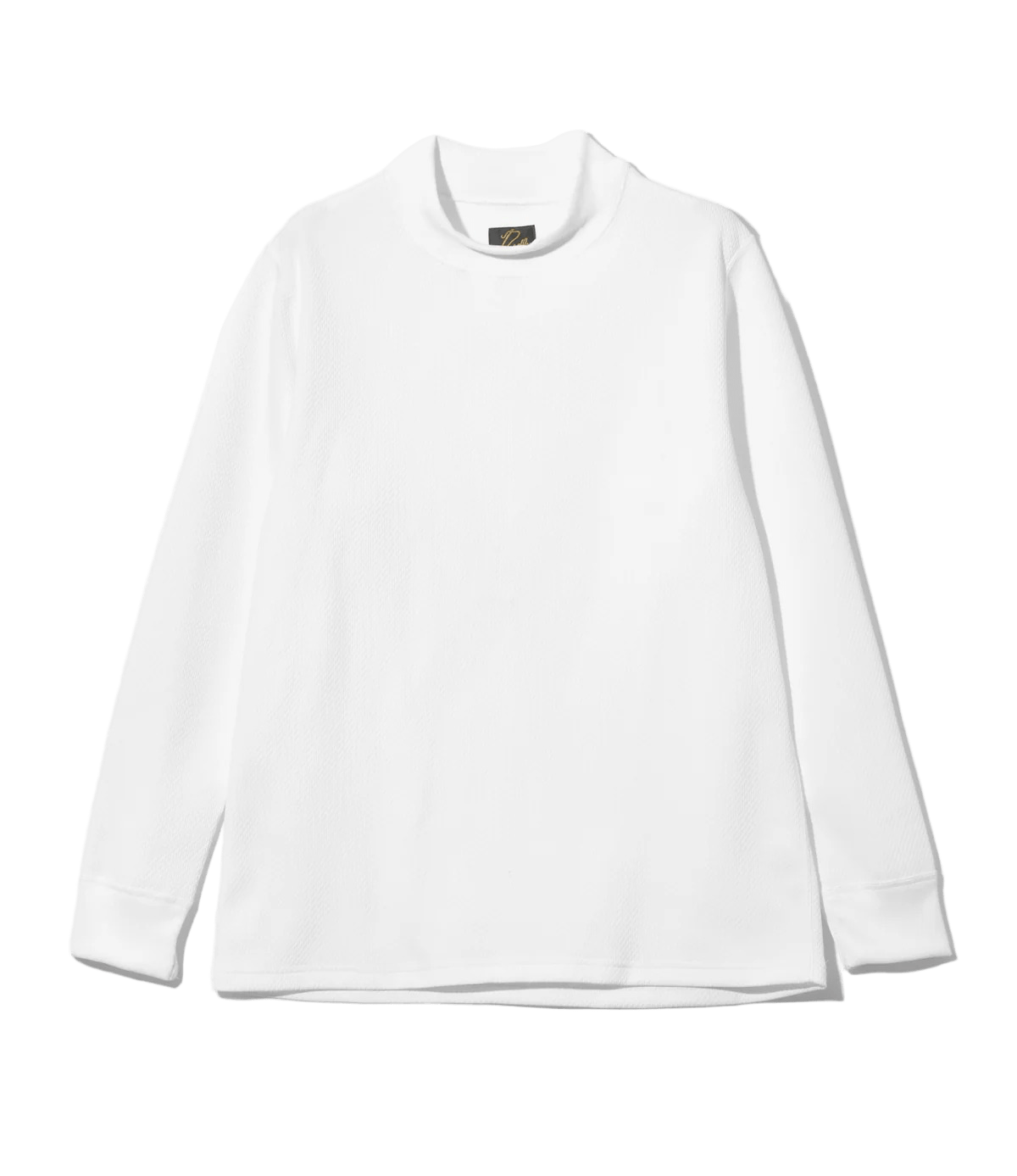 L/S Mock Neck Tee - White - Poly Waffle Jersey - Needles Official Store | Track Pants Jackets and Collections