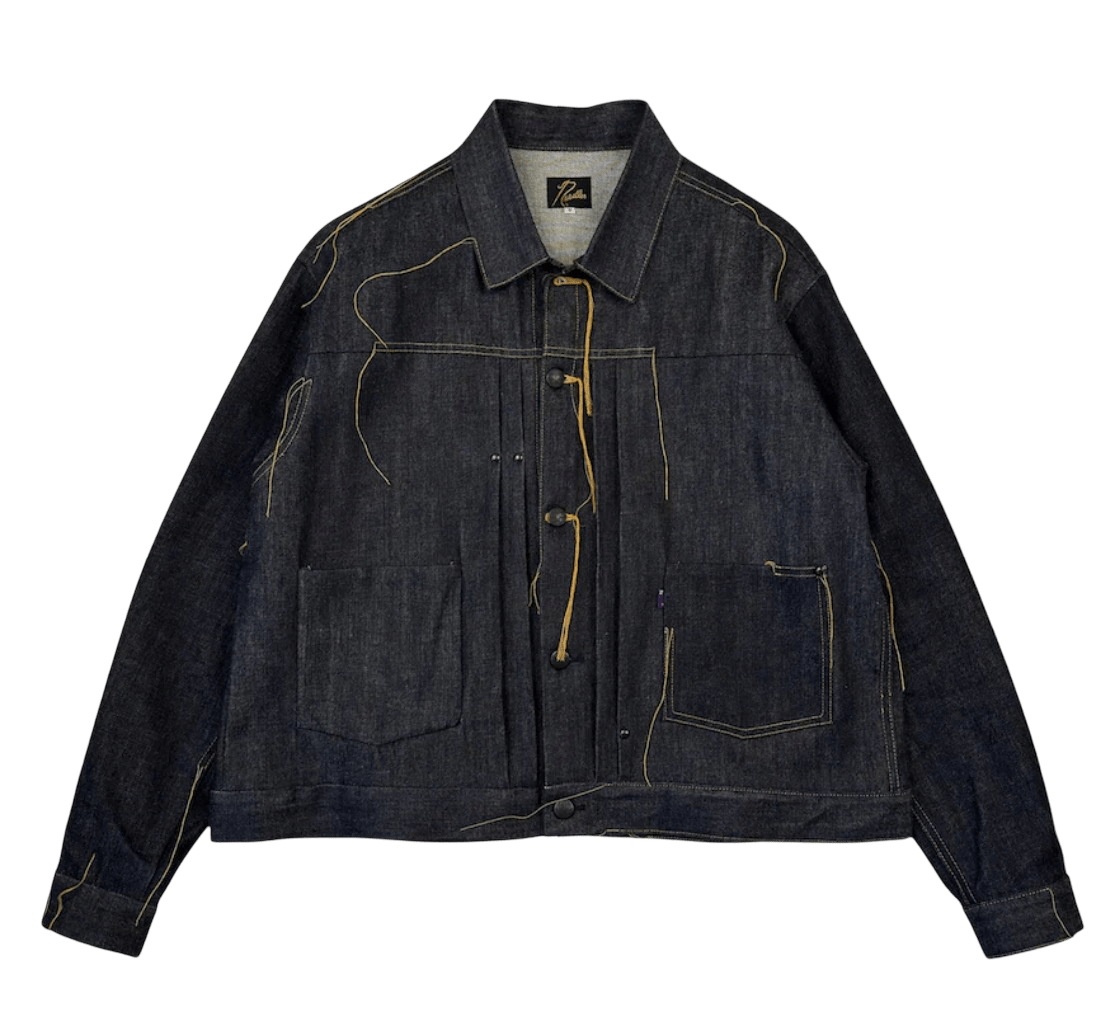 NEEDLES 12OZ GLITCH STITCH DENIM JACKET - Needles Official Store | Track Pants Jackets and Collections