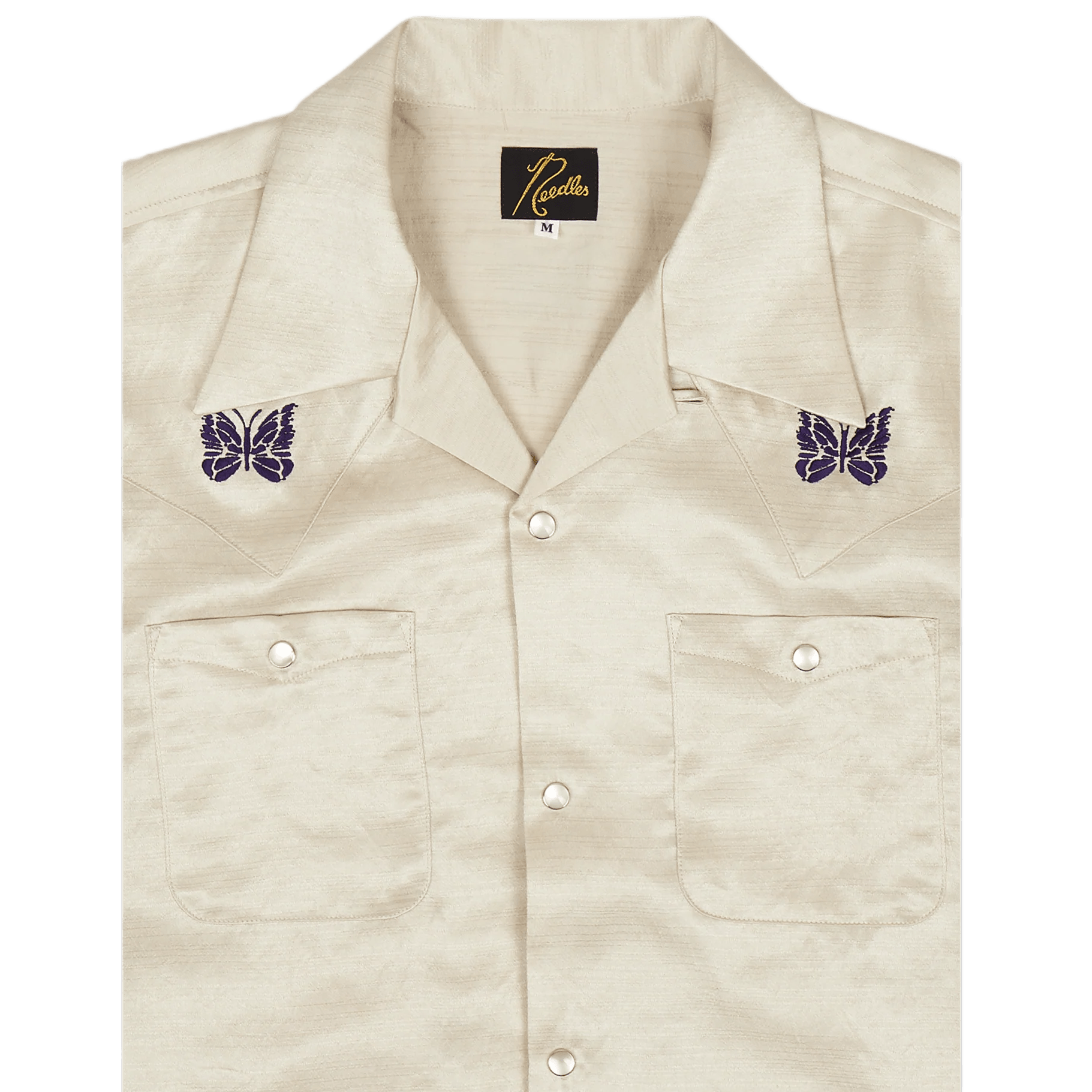 Needles Cowboy One - Up Poly Slub Sateen S/S Shirt - Beige - Needles Official Store | Track Pants Jackets and Collections