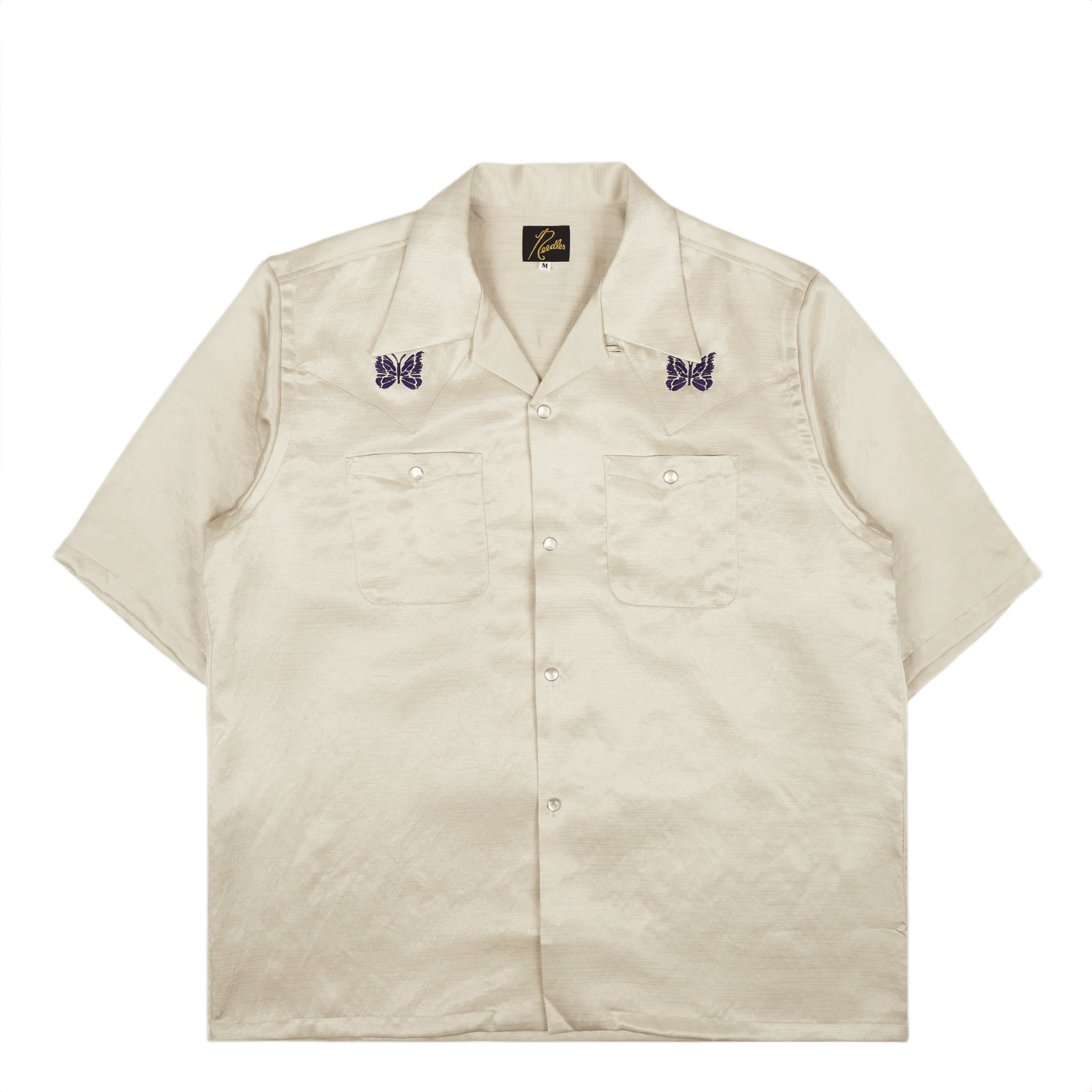 Needles Cowboy One - Up Poly Slub Sateen S/S Shirt - Beige - Needles Official Store | Track Pants Jackets and Collections