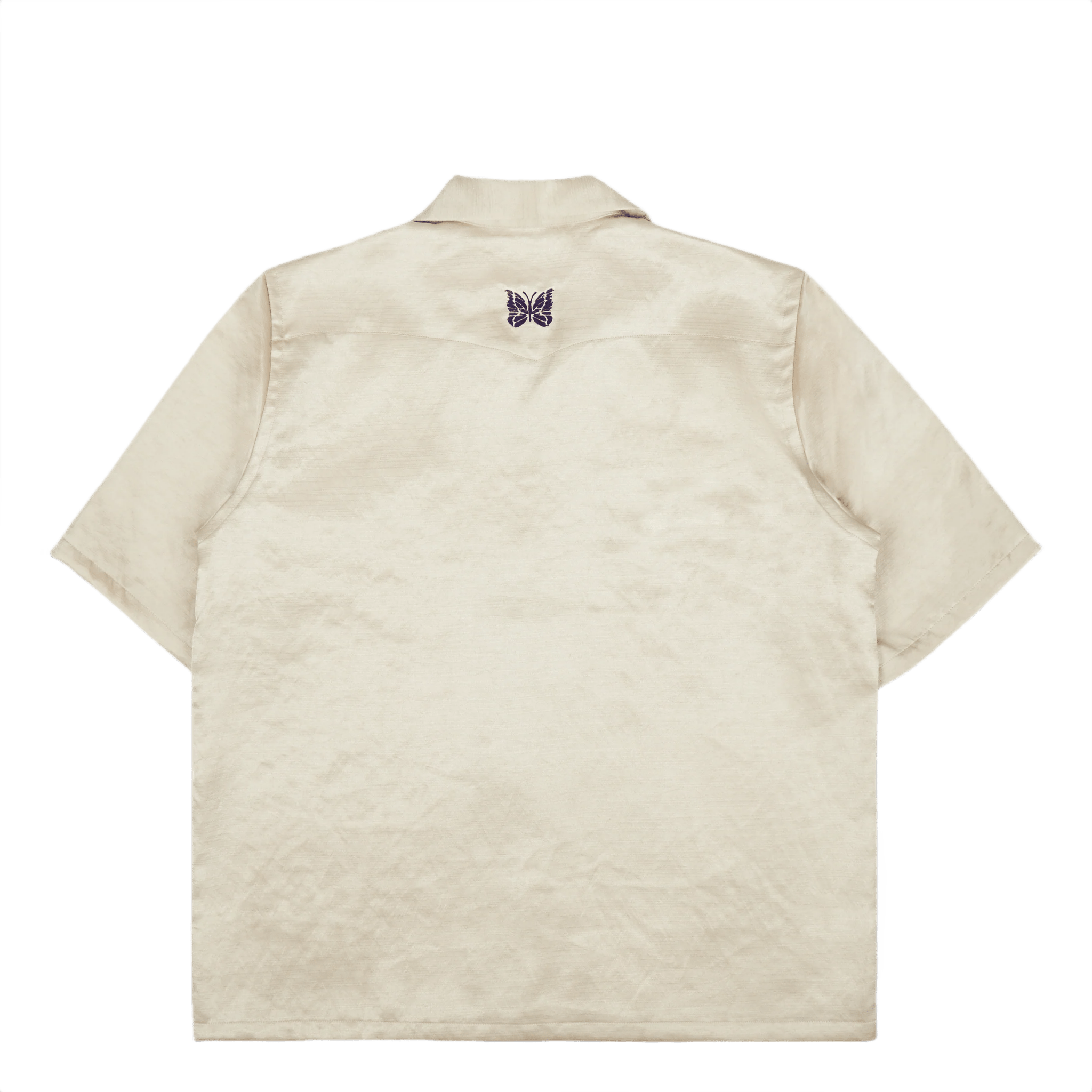Needles Cowboy One - Up Poly Slub Sateen S/S Shirt - Beige - Needles Official Store | Track Pants Jackets and Collections