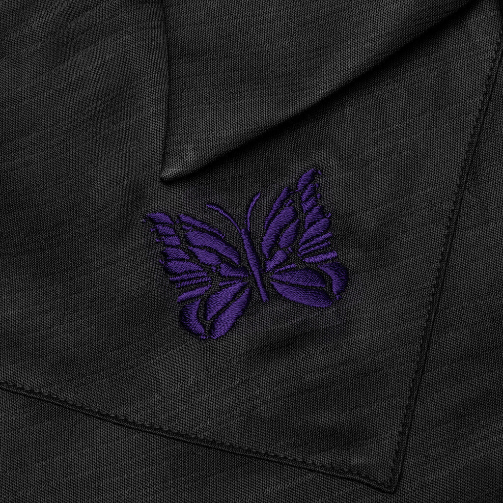 Needles Cowboy One - Up Poly Slub Sateen S/S Shirt - Black - Needles Official Store | Track Pants Jackets and Collections