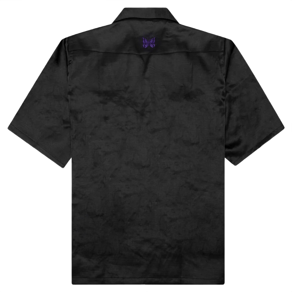 Needles Cowboy One - Up Poly Slub Sateen S/S Shirt - Black - Needles Official Store | Track Pants Jackets and Collections