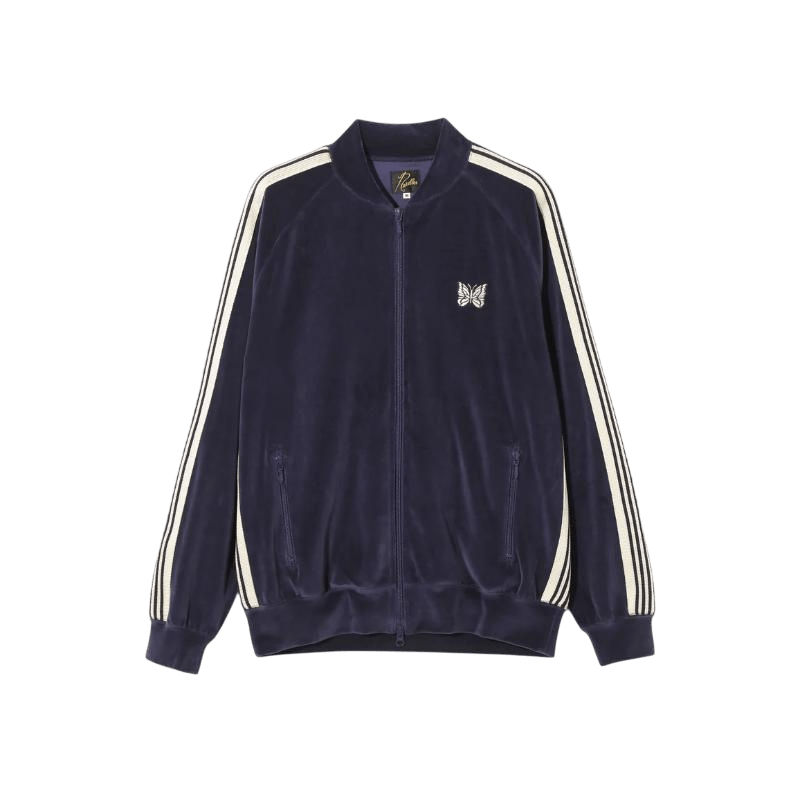 Needles Velour Rib Collar Track Jacket - Navy - Needles Official Store | Track Pants Jackets and Collections