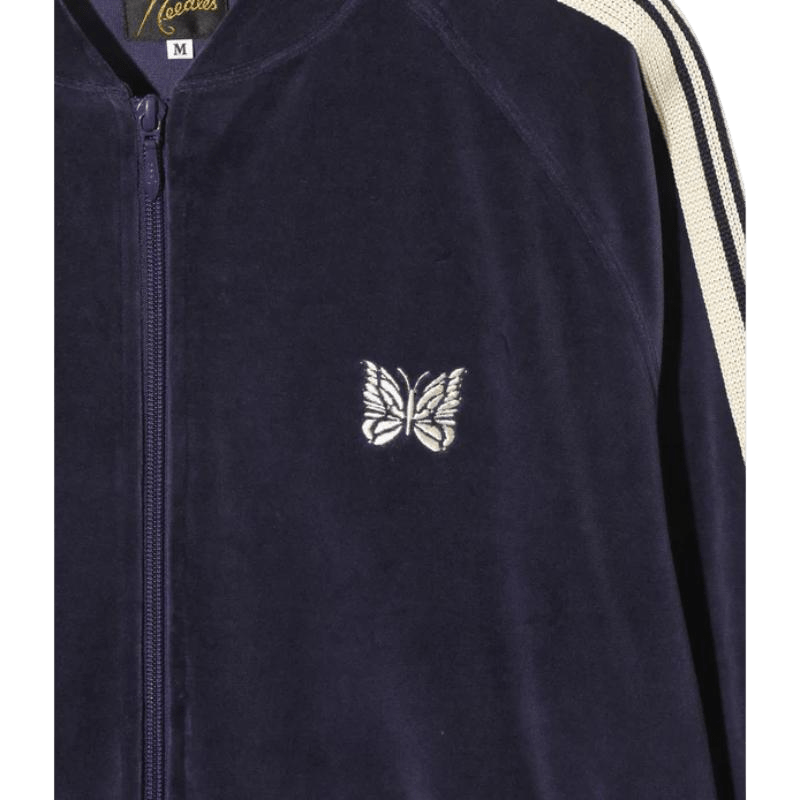 Needles Velour Rib Collar Track Jacket - Navy - Needles Official Store | Track Pants Jackets and Collections
